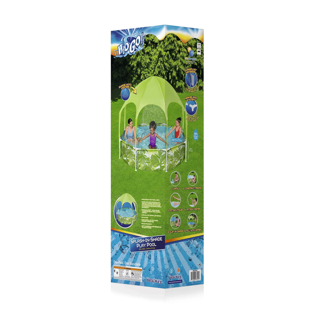 Shade With Ground Pool ft. H2OGO x 8 Pool Set Above Round 20 in.