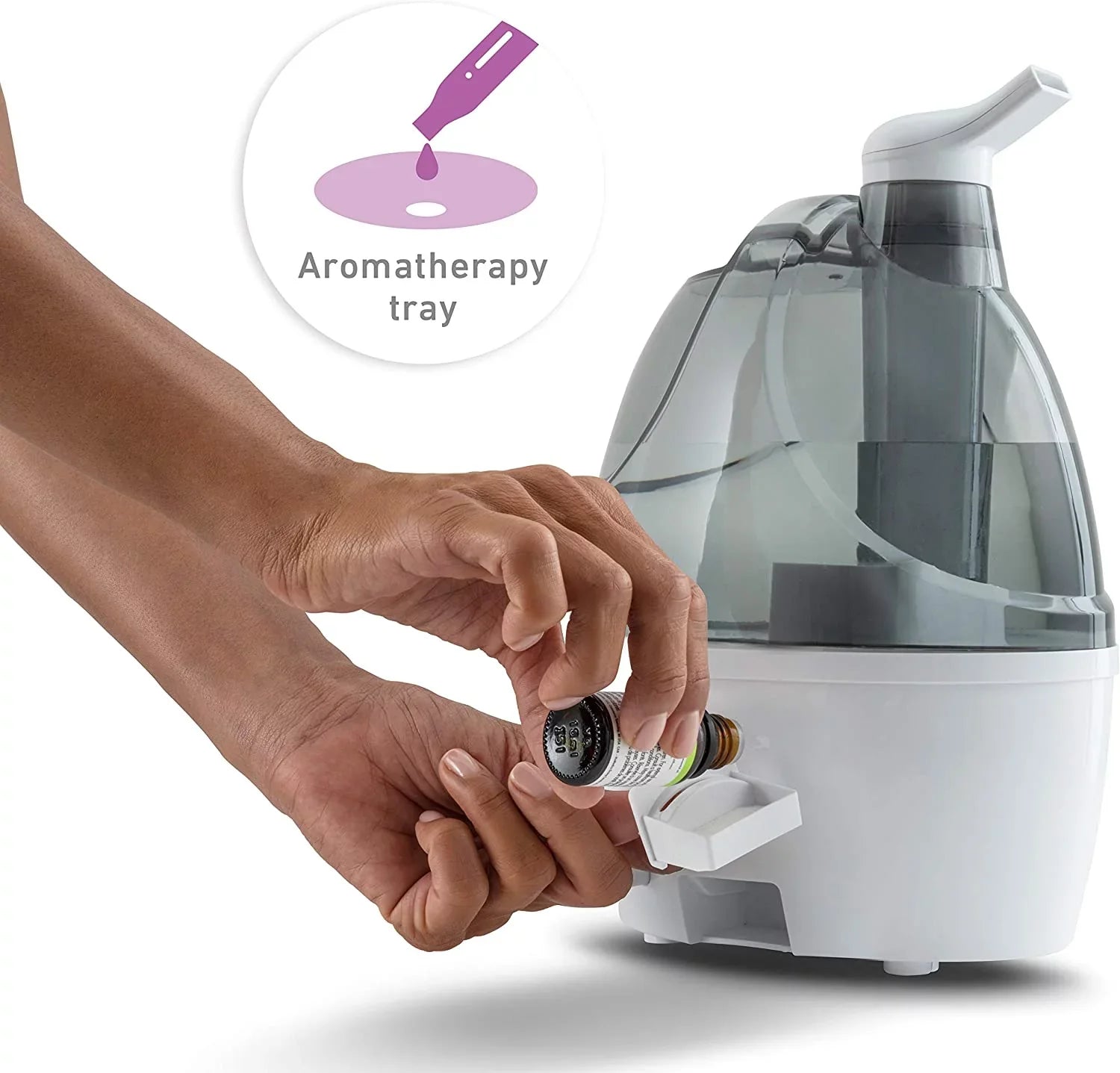 Holmes Humidifier, Ultrasonic Aromatherapy and with Ultrasonic Antimicrobial Protection Cool Tray Mist 0.5 Humidifier Gallon