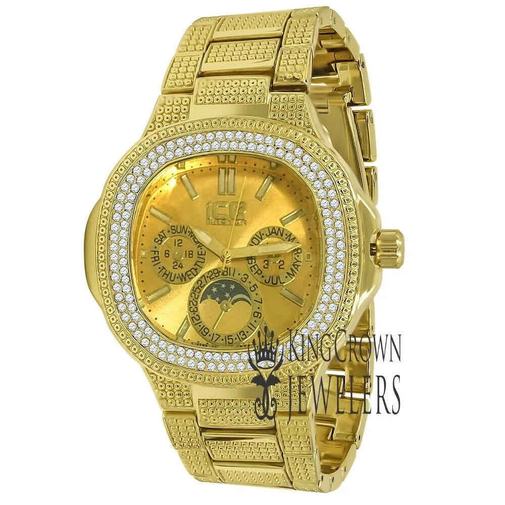 Rodeo Resistance Watch Metal Diamonds Simulated Jojino 14K Gold Jojo Joe Tone Yellow Band liquid