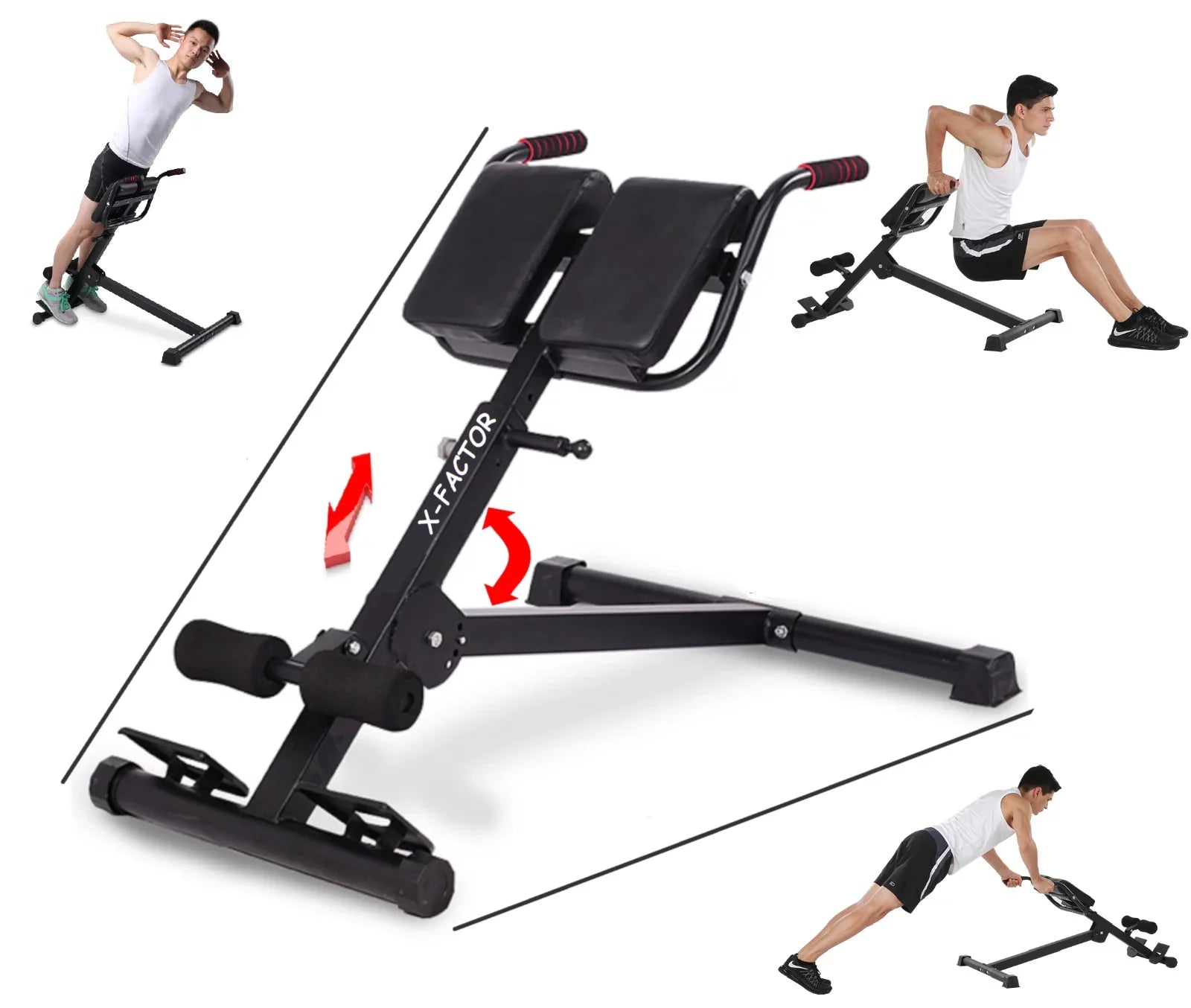 Bench Strength Gym Fitness Extension Hyper Adjustable Core Strength Training Chair Exercise Home Abdominal Ab Factor Roman Workout Exercise Back X