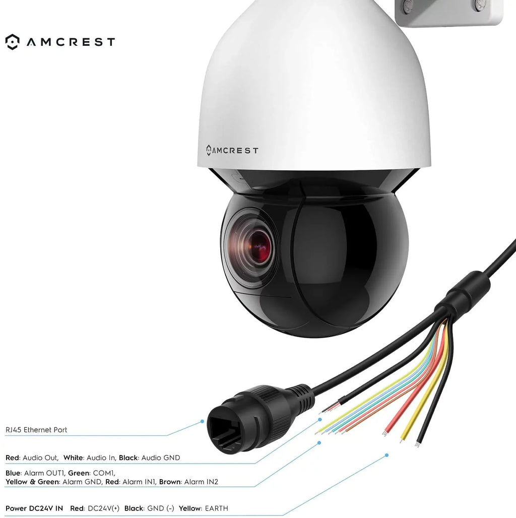 AI, Security Camera Tilt 492ft Dome, and People Detection (Optical Amcrest 4MP exterior POE IP Zoom POE+ PTZ Vehicle IP4M-1083EW-AI 32x (802.3at) + Night Camera UltraHD Motorized) Speed Vision POE+ Pan