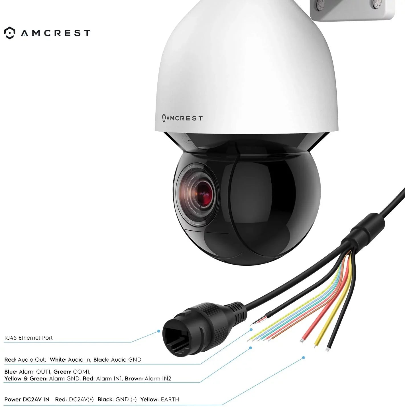 AI, Security Camera Tilt 492ft Dome, and People Detection (Optical Amcrest 4MP exterior POE IP Zoom POE+ PTZ Vehicle IP4M-1083EW-AI 32x (802.3at) + Night Camera UltraHD Motorized) Speed Vision POE+ Pan