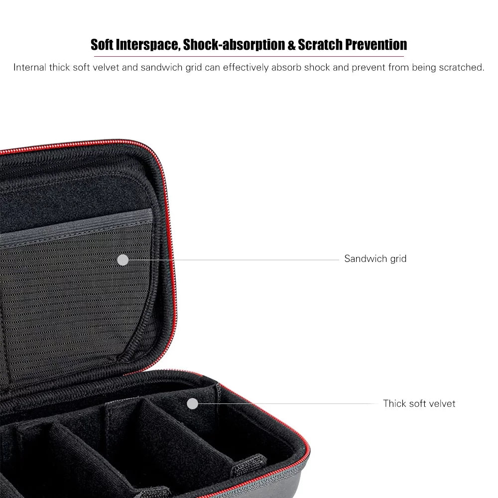 with and TELESIN DJI DIY Box Storage Camera Waterproof Accessories Portable EVA 8/7/6/5 Pocket OSMO - Action Case Compatible Action, OSMO Storage