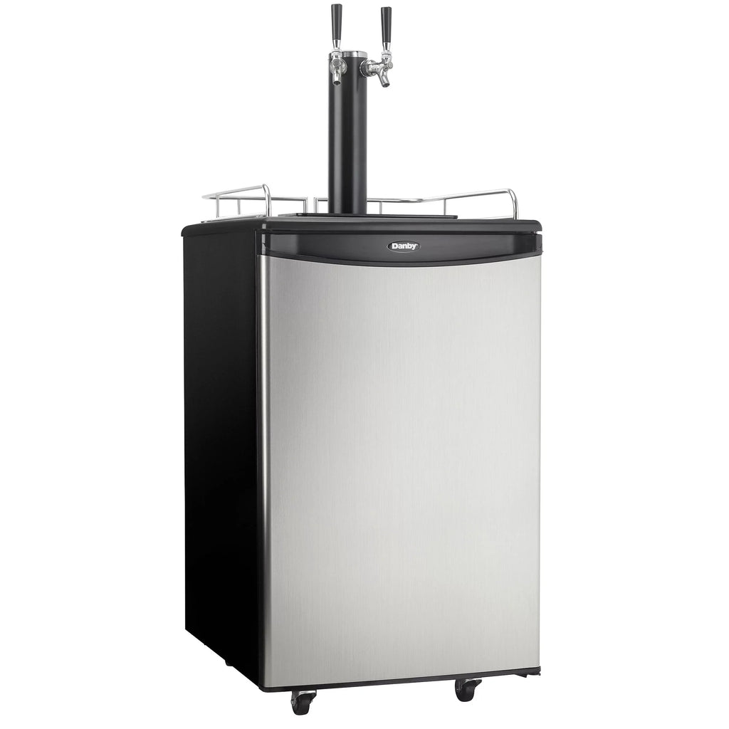 Cubic Foot Danby Beer DKC054A1BSL2DB Steel Tap Double Kegerator Dual-Top 5.4
