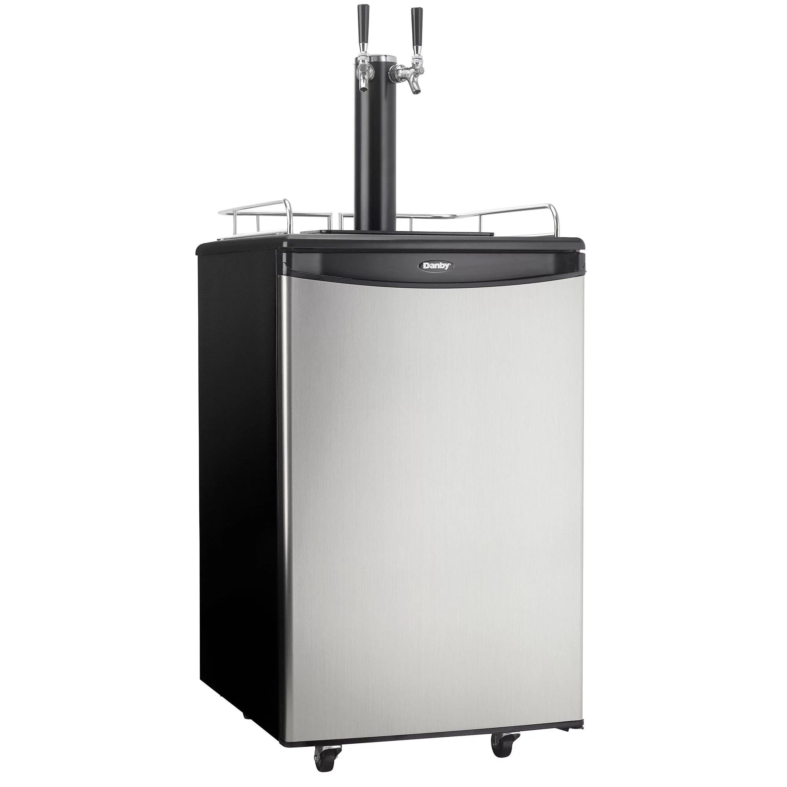 Cubic Foot Danby Beer DKC054A1BSL2DB Steel Tap Double Kegerator Dual-Top 5.4