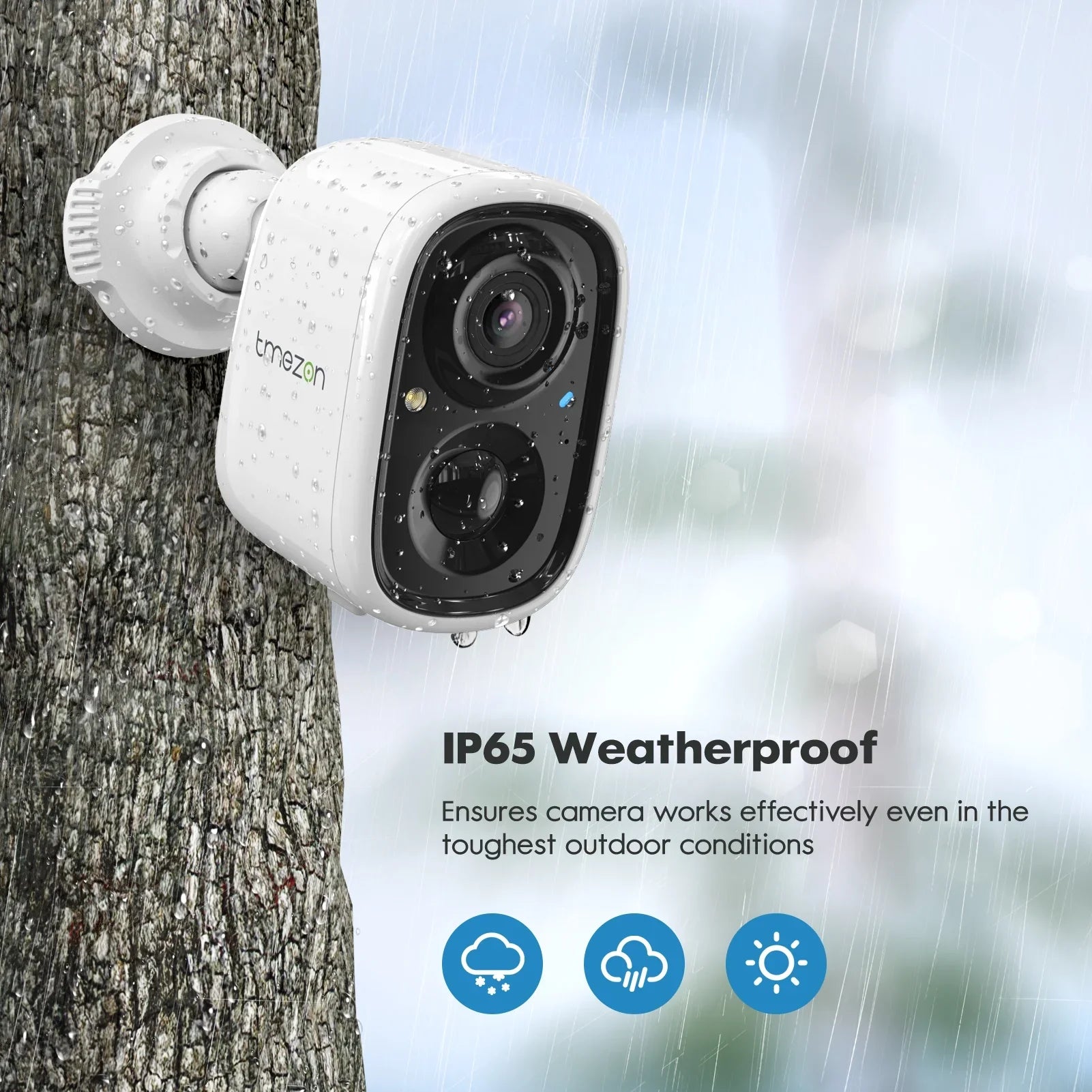 Home WiFi Way for Security Wireless 2K Battery Night Camera 2 Detection, Surveillance with Rechargeable Waterproof, Motion Audio, Powered Vision Camera SD/Cloud TMEZON AI exterior