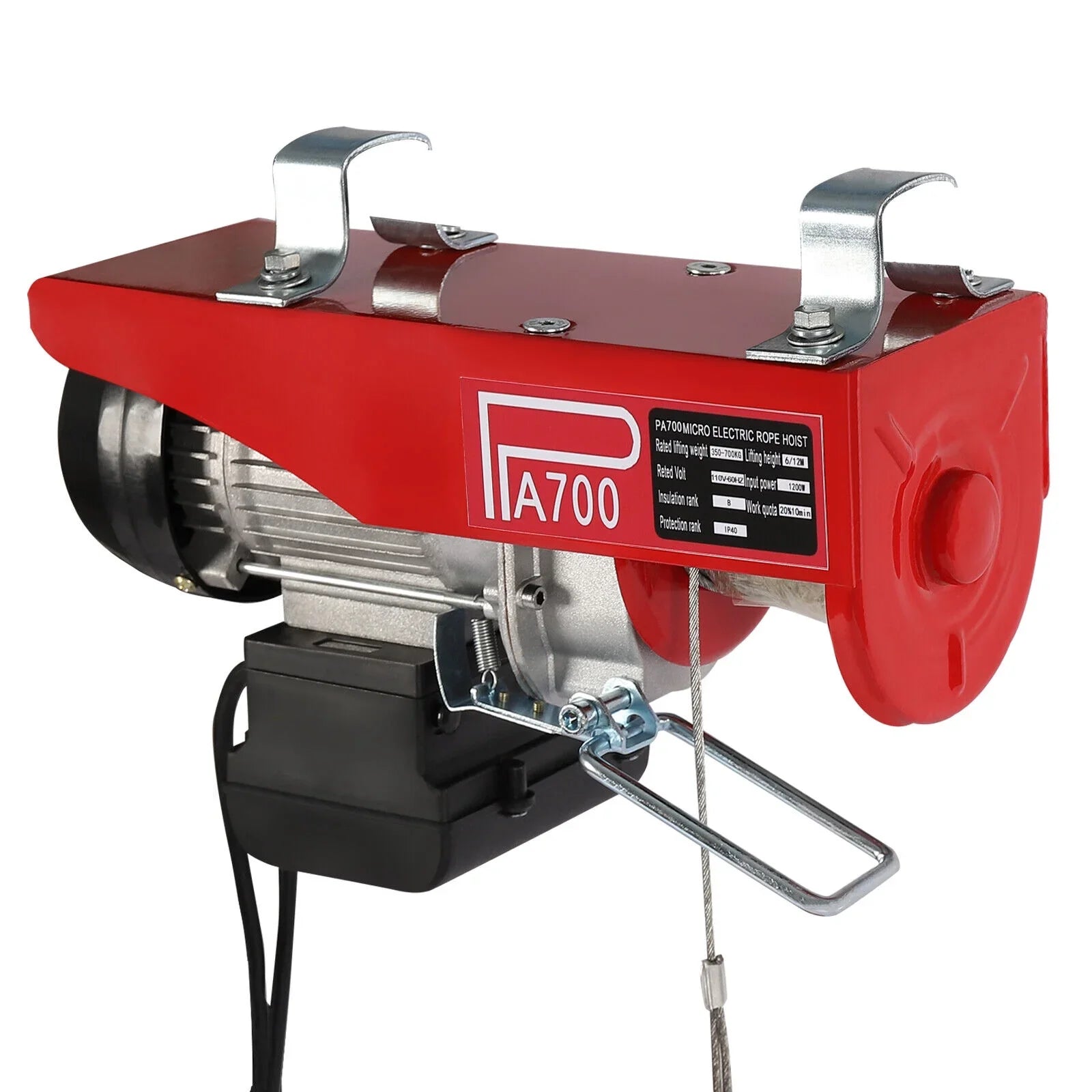Winch Wire 110V Electric Hoist Portable Electric Winch 1543lbs Control Remote W/