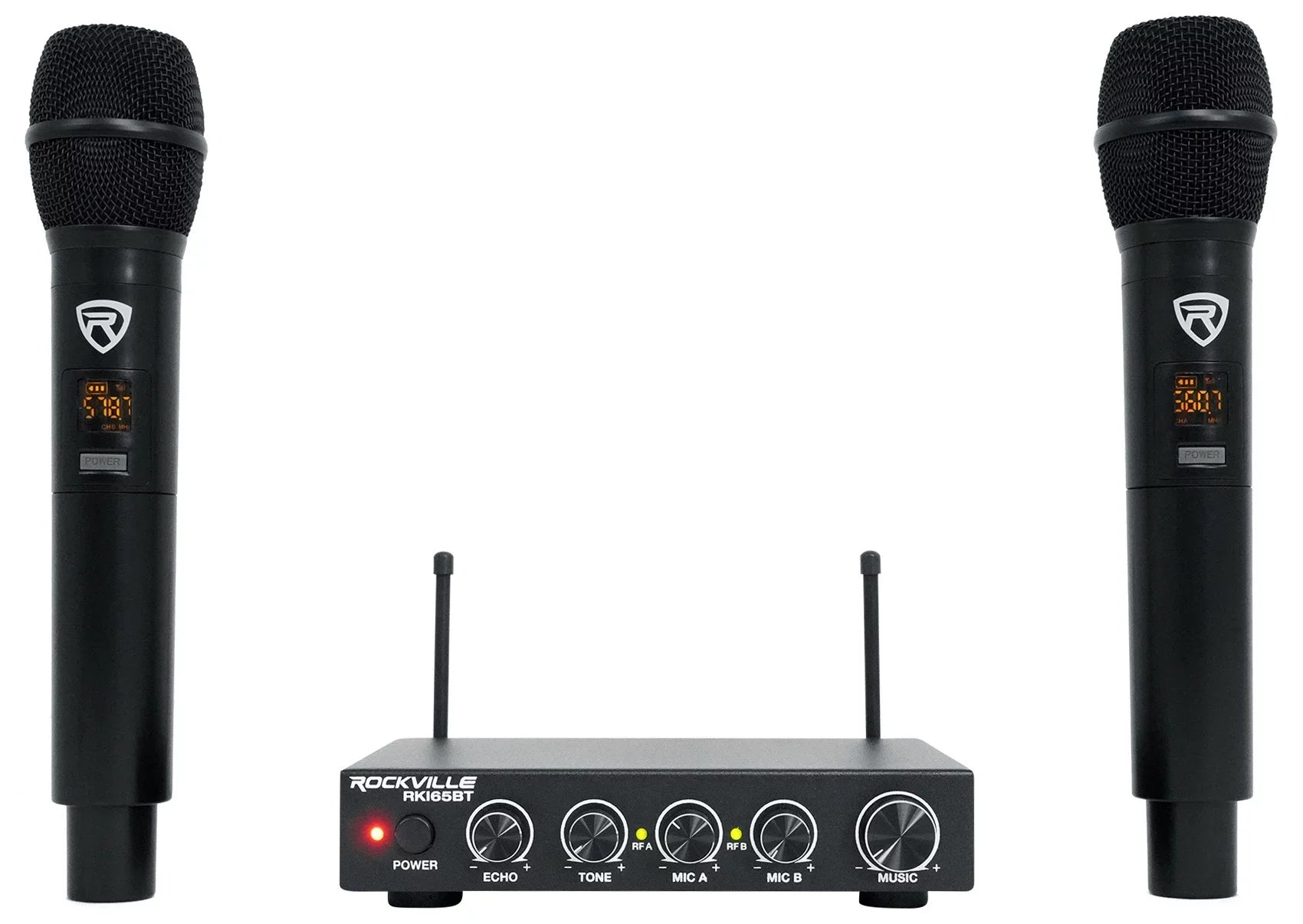 Tablet/Smatphone/Laptop/TV+LED's System For RKI65BT Microphone Karaoke Rockville