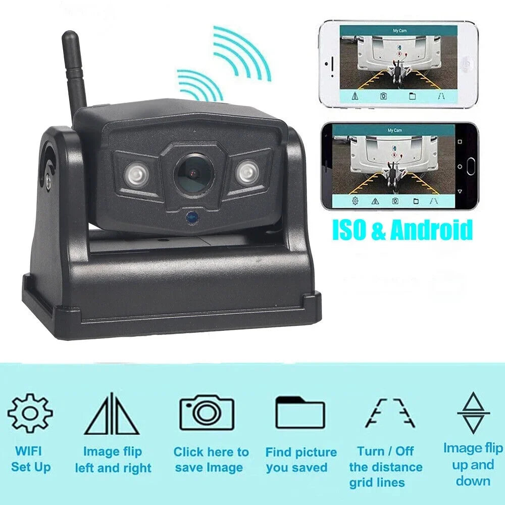 Enhanced Safety Backup Magnetic - Vehicle View Battery, Camera Wireless Paddsun 9600mAh WiFi Front/Rear for