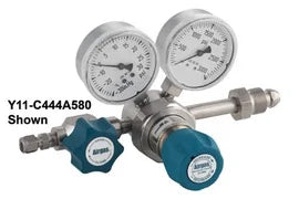 Stainless Steel Single Threadless Seat CGA-346 Regulator Purity psi 0-250 High Stage Cylinder Airgas