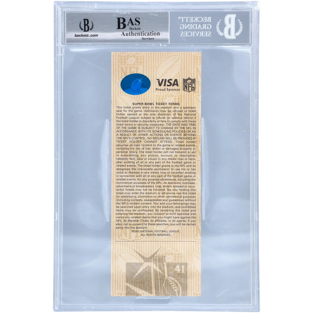 with Authentic Peyton Inscription Manning Bowl XLI Beckett/Fanatics Colts - MVP" Fanatics - Witnessed XLI Indianapolis "SB Autographed Super Ticket Certified