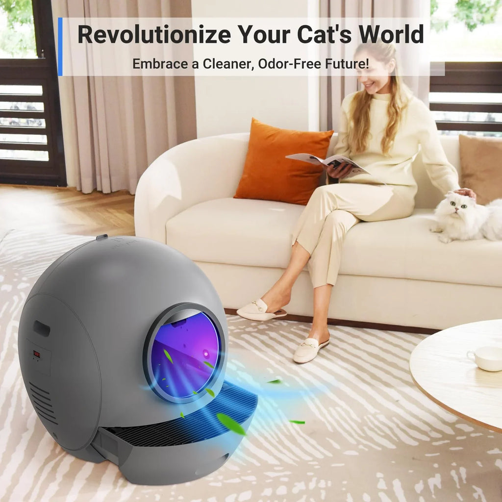 Control Cat Box, Automatic Gift PET Box Cat Cleaning Multiple APP Cats Litter for Litter ELS Self