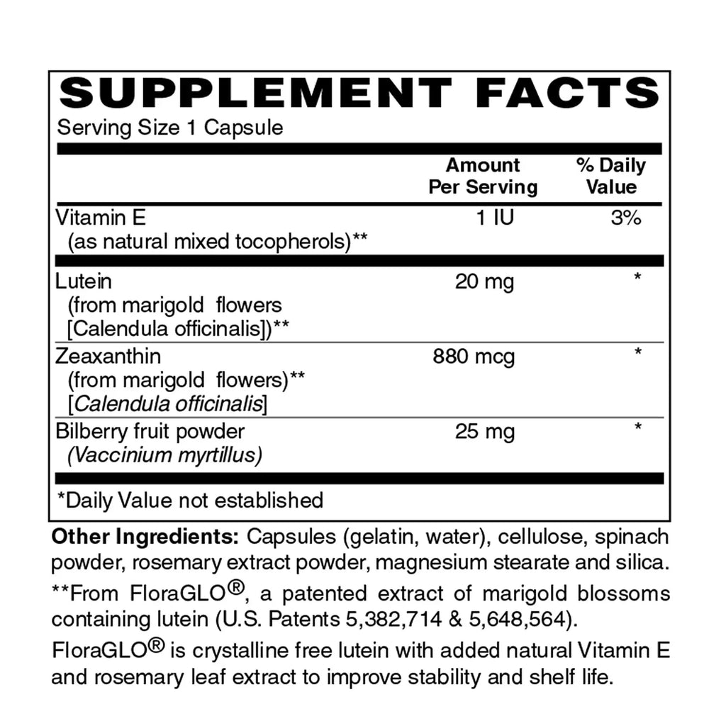 Lutein For Capsules Health Foods, Hill FloraGLO, Support 120 Plus Vision Holly With