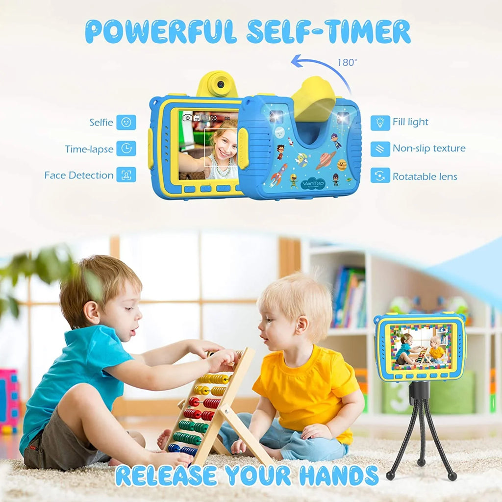 Large VanTop Selfie Extra K8 Screen, Waterproof 32GB with Blue Recognition, inch Kids Supported Silicon Card, Case 1080P Games, Camera 2.4 Face Fill Camera Kid-Proof Memory / Video 4 8MP Junior Light,