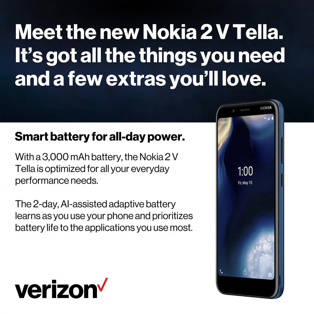 Tella Prepaid Nokia Verizon Phones 2V Cell