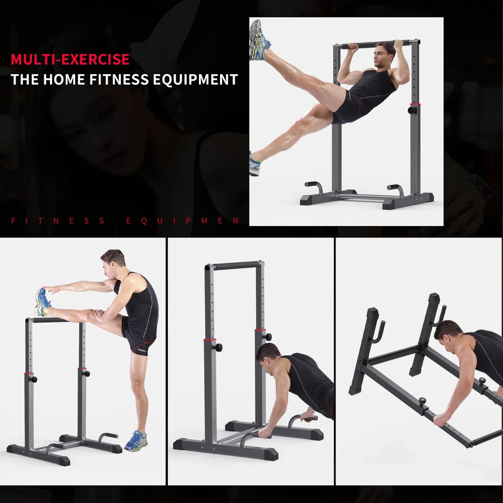 Workout Station Bar Adjustable, Dip Heave Full Fitness,Functional 1200lbs Set, Bars 9 Parallettes Dip Duty Level for Station Body