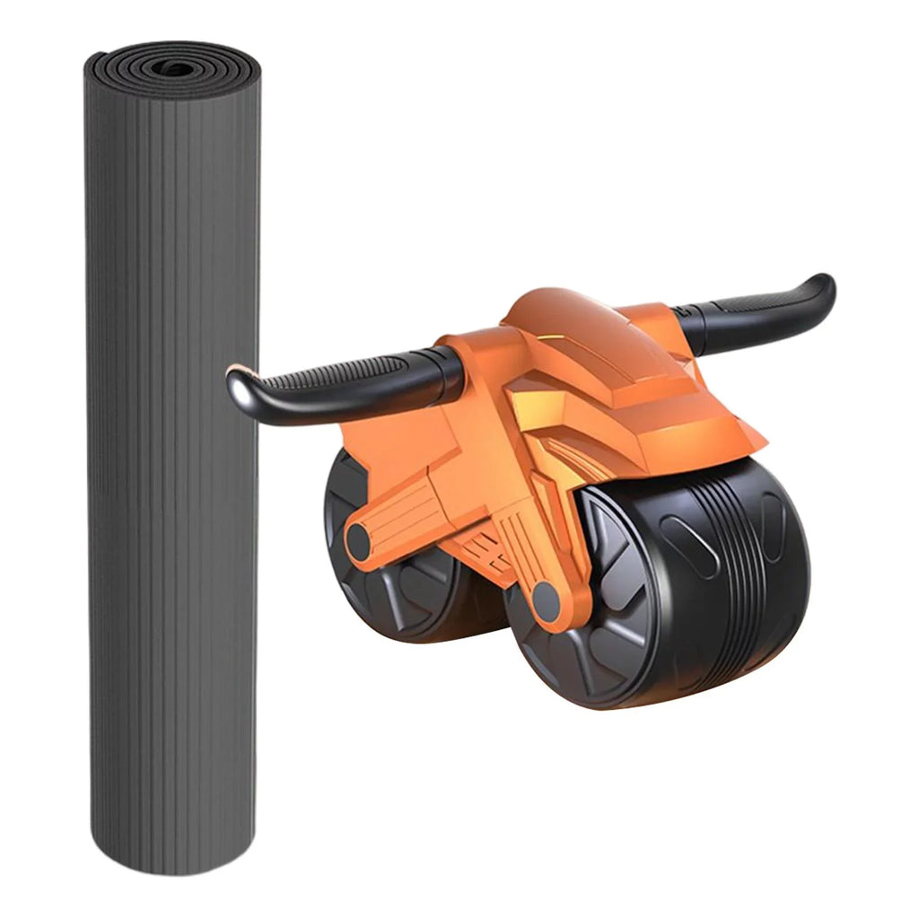 Double Wheel Training Widened with Wheel Wheels Mat Building Abdominal Workout Double Muscle Body Roller, Orange for Abdominal Equipment
