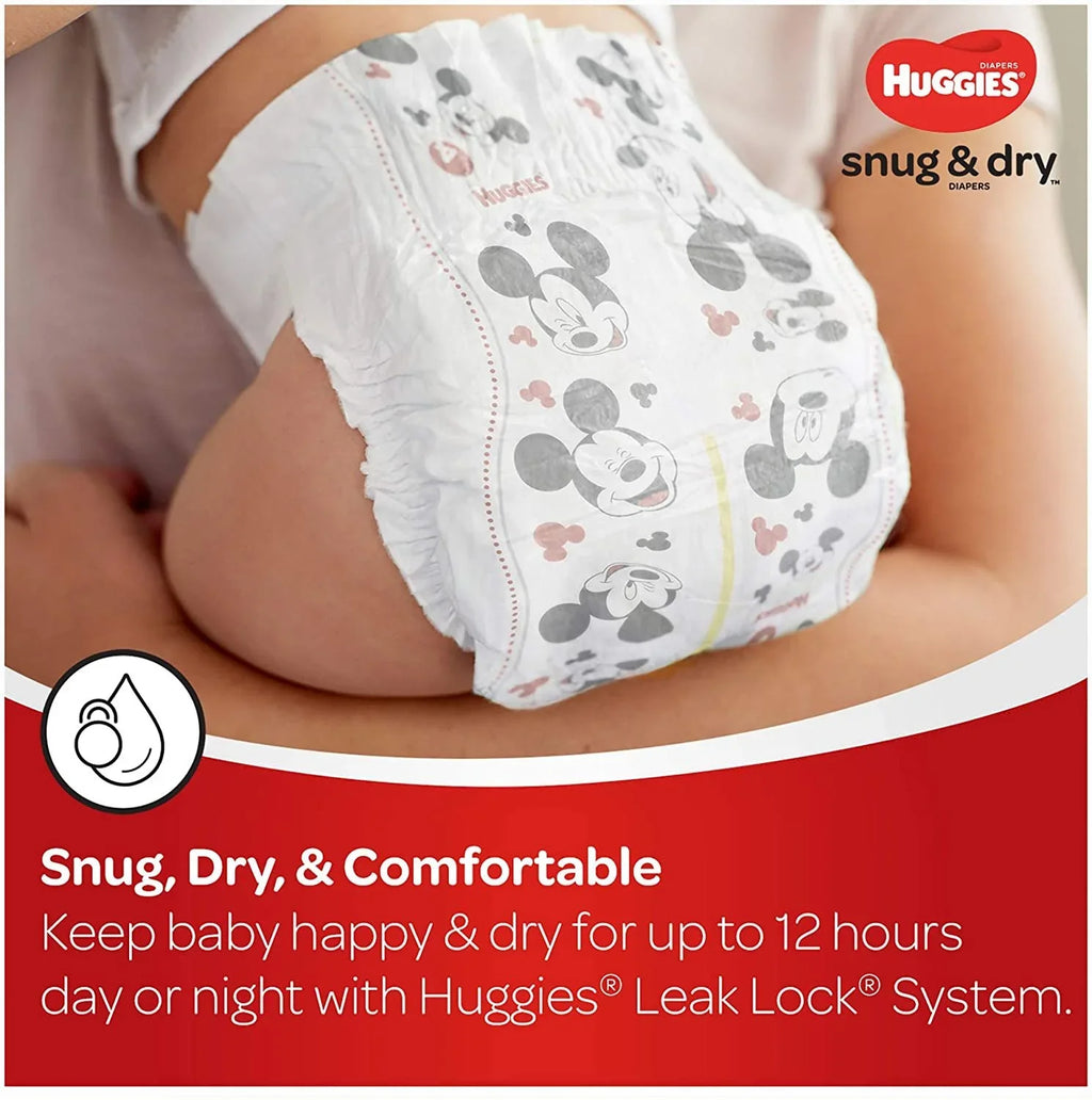 Pack, 3 Snug HUGGIES Count Diapers Baby and 88 Dry dimension Big