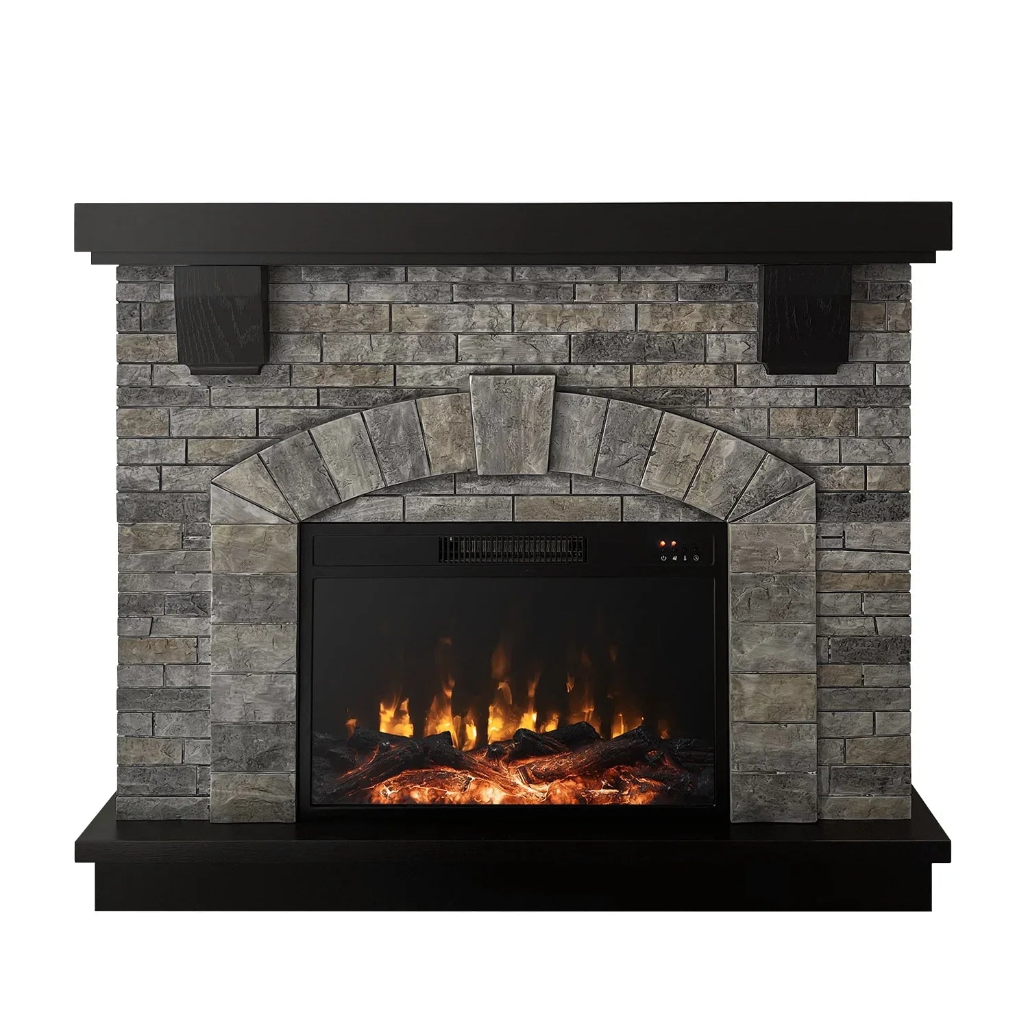 Infrared with Gray Freestanding, Mountain Stone 45" Mantel Cloud Fireplace Electric