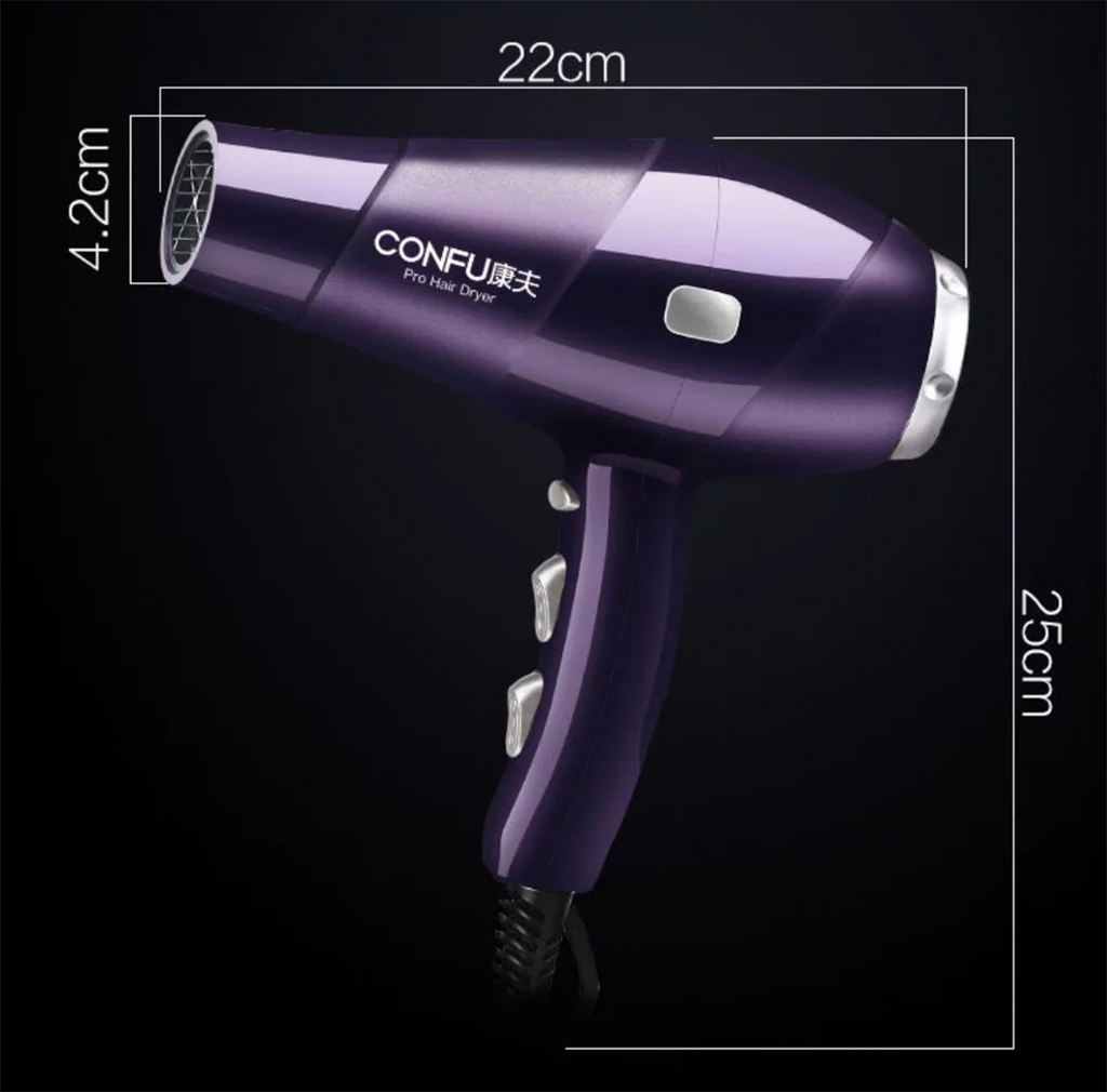 Hair Dryer, and Cool Power 3 Hair Dryer, Dryers Function 2 air Shinier hot Heat Button, Settings, for Speed Concentrator cold CONFU Nozzle(Red) Results, and Ionic Shot Women, 2300W for High