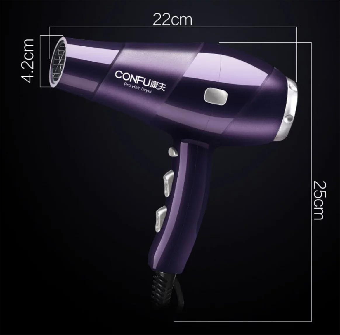 Hair Dryer, and Cool Power 3 Hair Dryer, Dryers Function 2 air Shinier hot Heat Button, Settings, for Speed Concentrator cold CONFU Nozzle(Red) Results, and Ionic Shot Women, 2300W for High