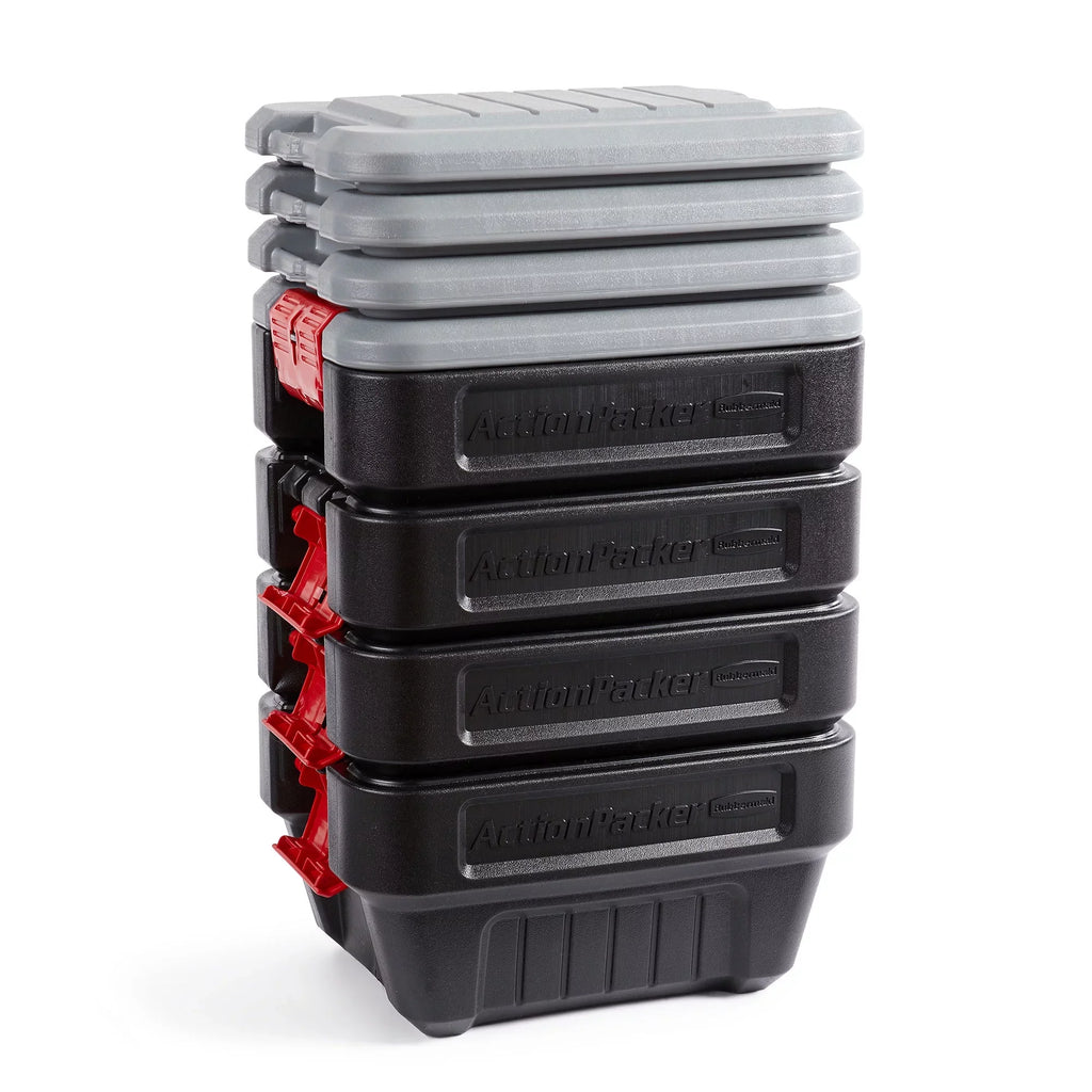Plastic Container Storage Pack) (4 8 Box Gallon Latch Lockable Rubbermaid