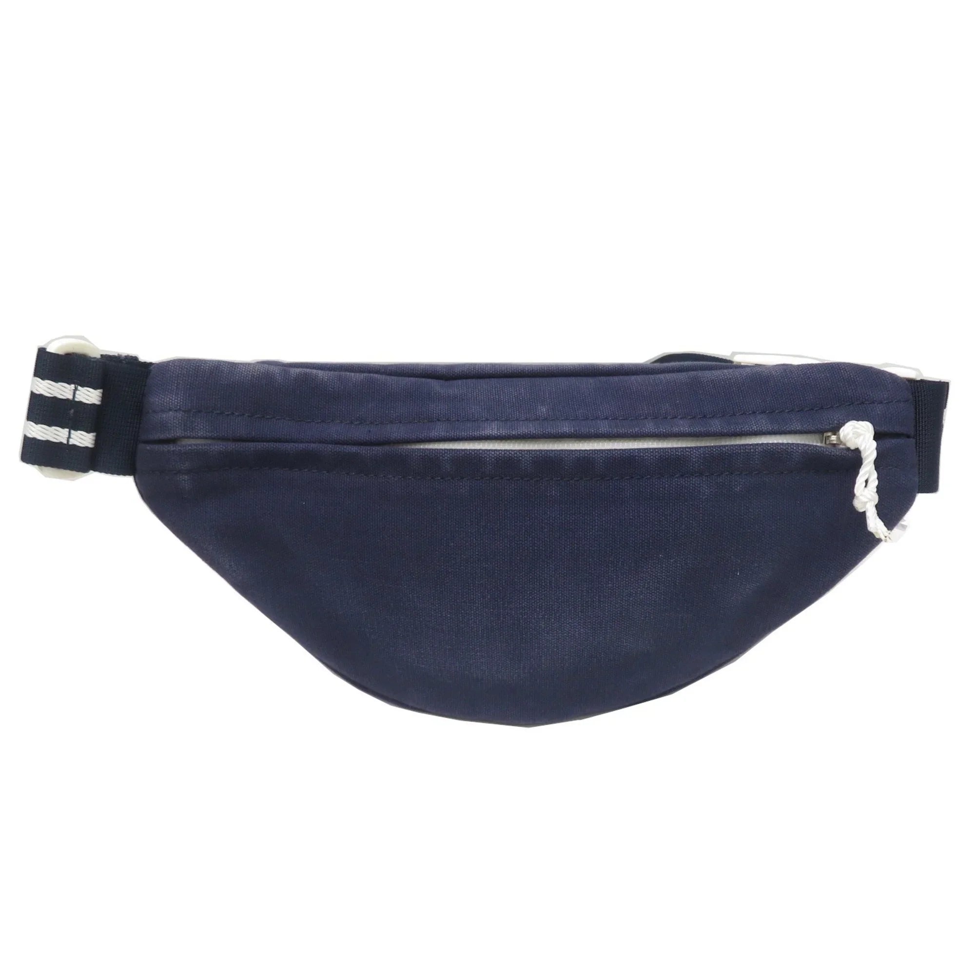 Sportsline Waist (Good) Navy/White Pre-Owned Body Canvas Women's Bag Men's