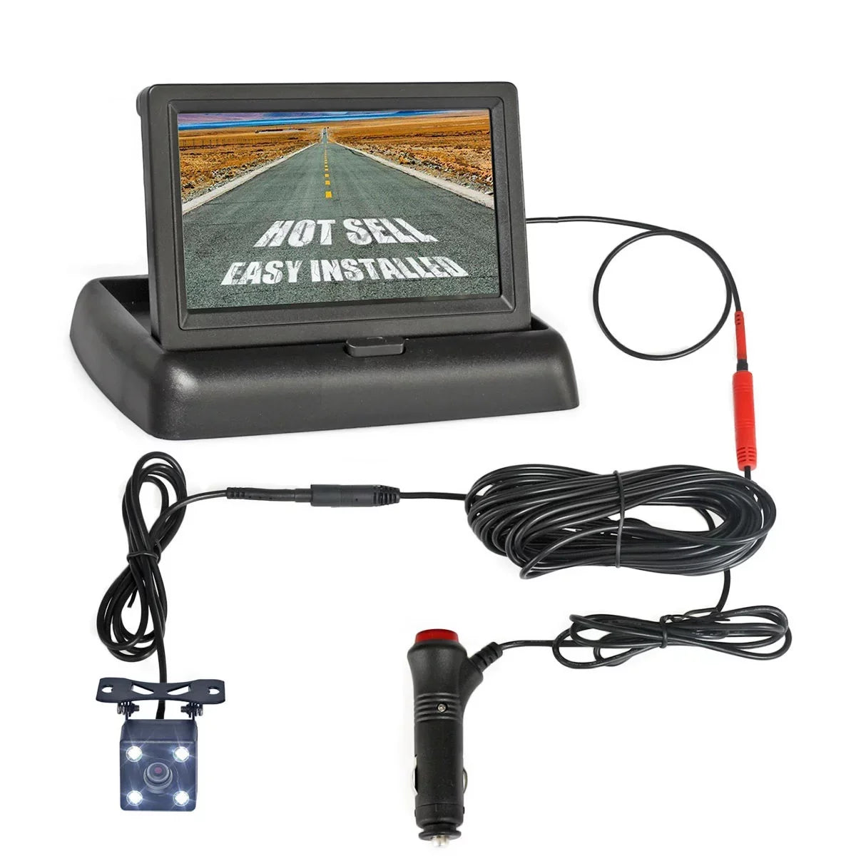 Reverse 4.3in Rear HD Car System Plate Parking Monitor License Backup Camera View