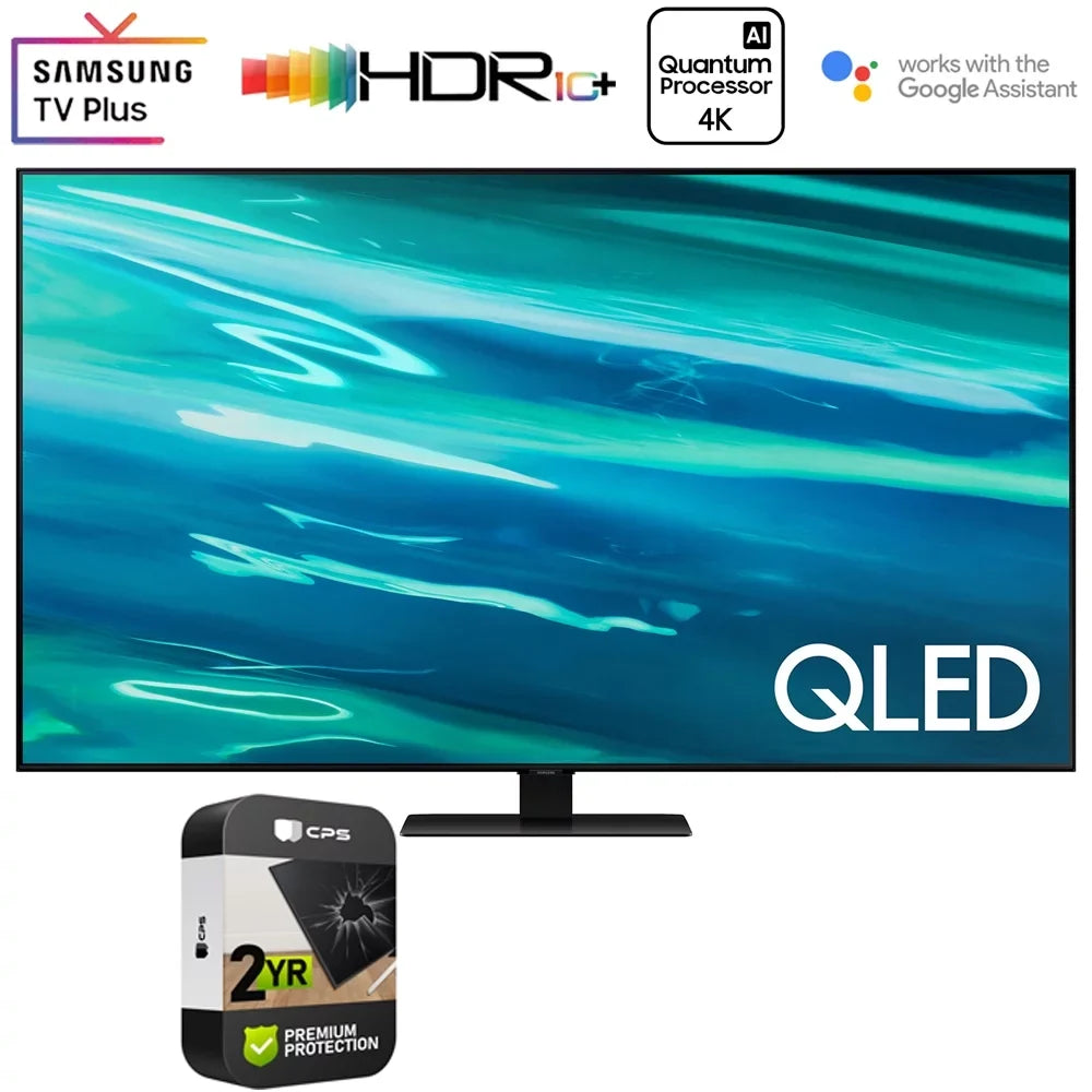 55 Year Extended Plan Bundle (2021) Smart UHD Inch 2 TV Premium 4K Restored Protection (Refurbished) with QLED QN55Q80AA