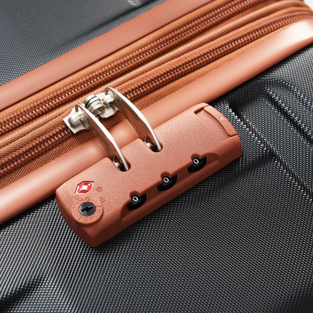 Yone Lightweight je with Wheels ABS 3 Spinner Luggage Lock, Suit Set, case Suitcase Hardside jx Inch,Black Pcs TSA 20/24/28