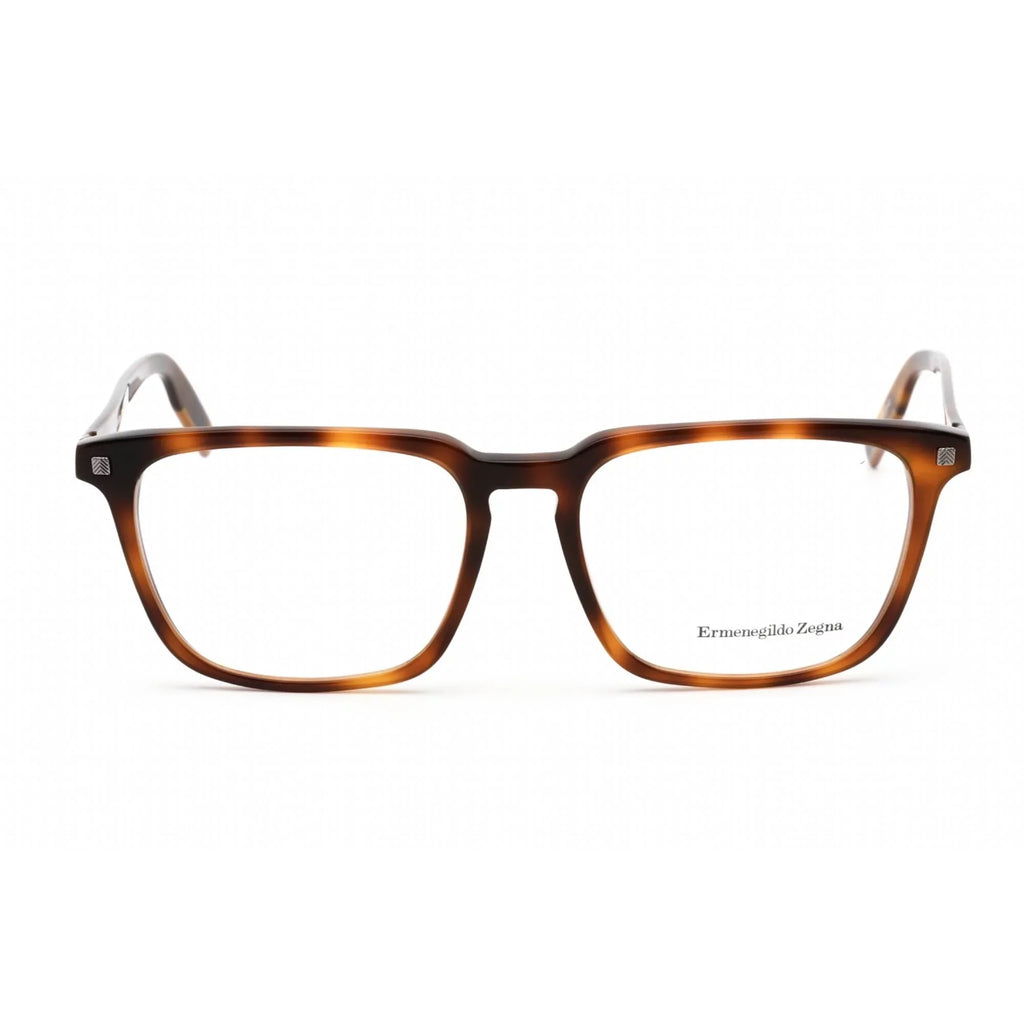 Rectangle Full Havana EZ5201 Zegna Eyeglasses Dark Ermenegildo Rim