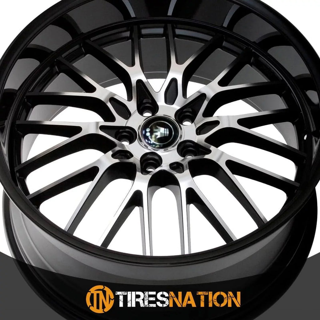 5x112 Wheel 17x8 With 16MB Face Konig Lace Black Gloss +45et Machined
