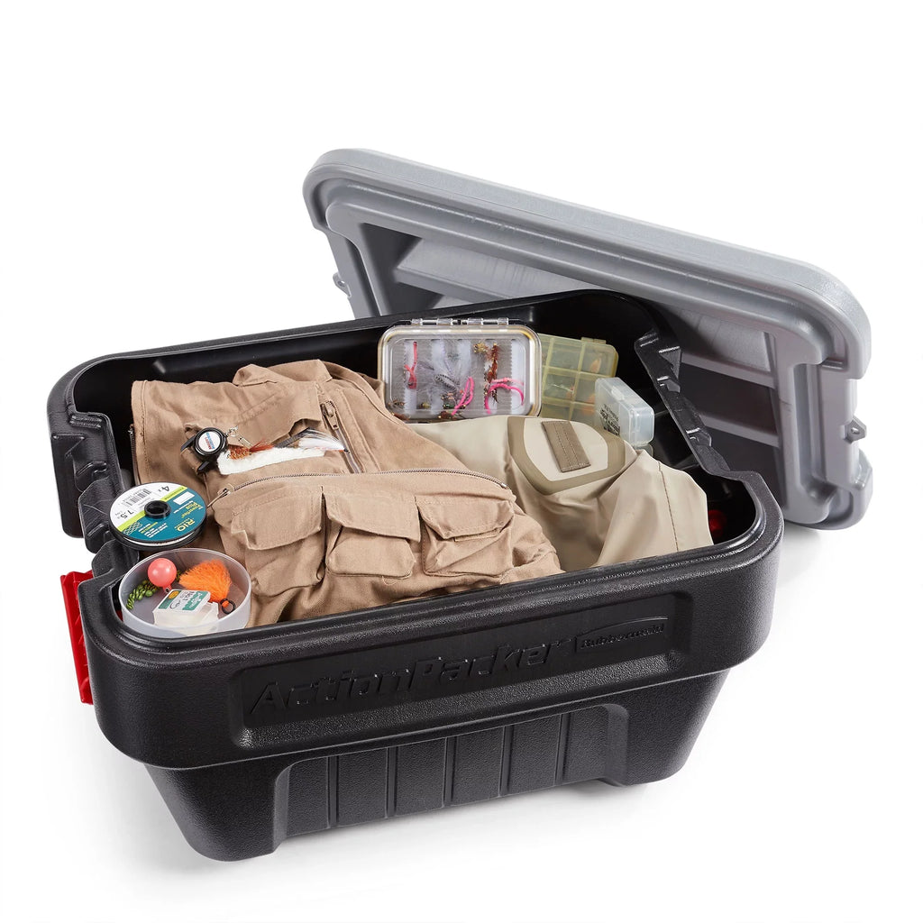 Plastic Container Storage Pack) (4 8 Box Gallon Latch Lockable Rubbermaid