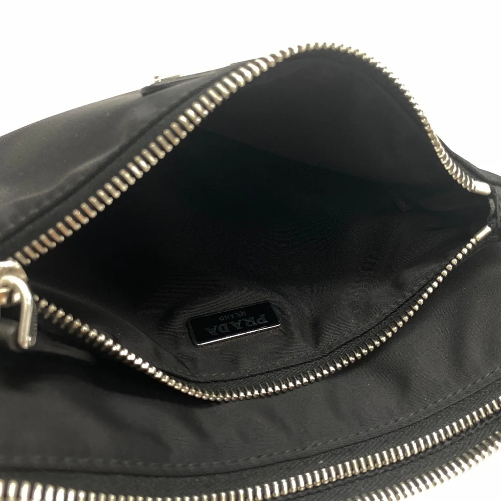 Shoulder (Good) Bag Tessuto Plate Black 1BH168 Women's PRADA Triangle Z0006302 Pre-Owned