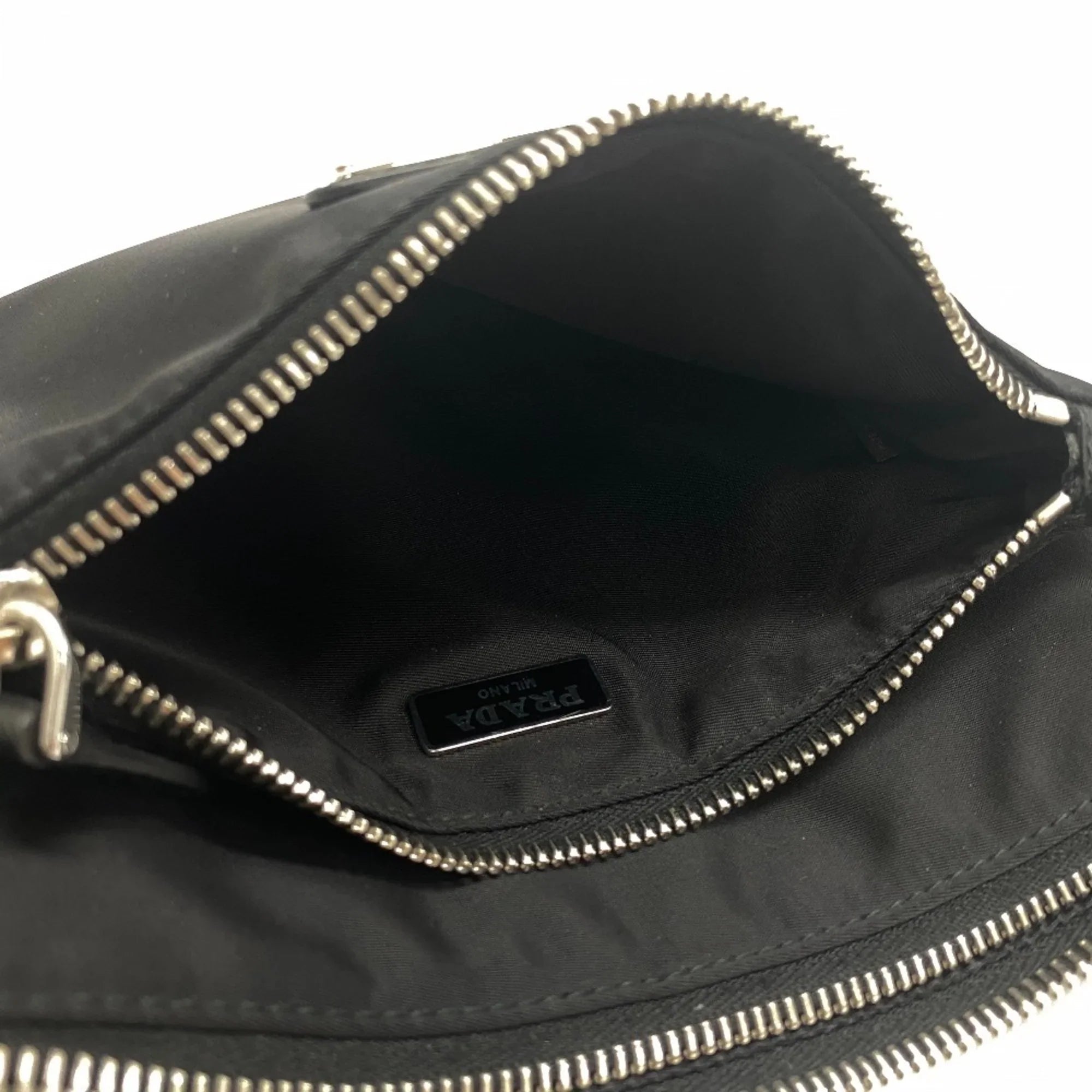 Shoulder (Good) Bag Tessuto Plate Black 1BH168 Women's PRADA Triangle Z0006302 Pre-Owned