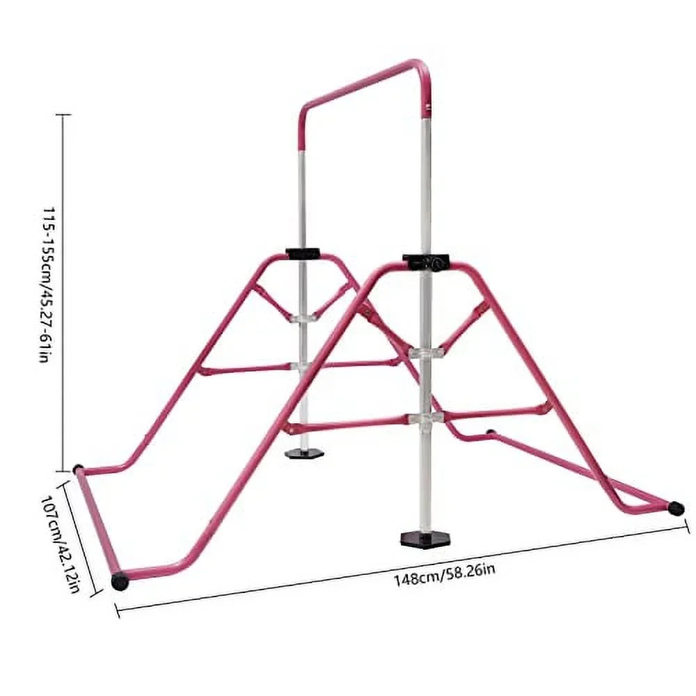 Adjustable Height Gymnastics and Gymnastics Home Adjustable Kids, for GNJINX Junior Height - Bars Horizontal Equipment Bar, Training Expandable Folding