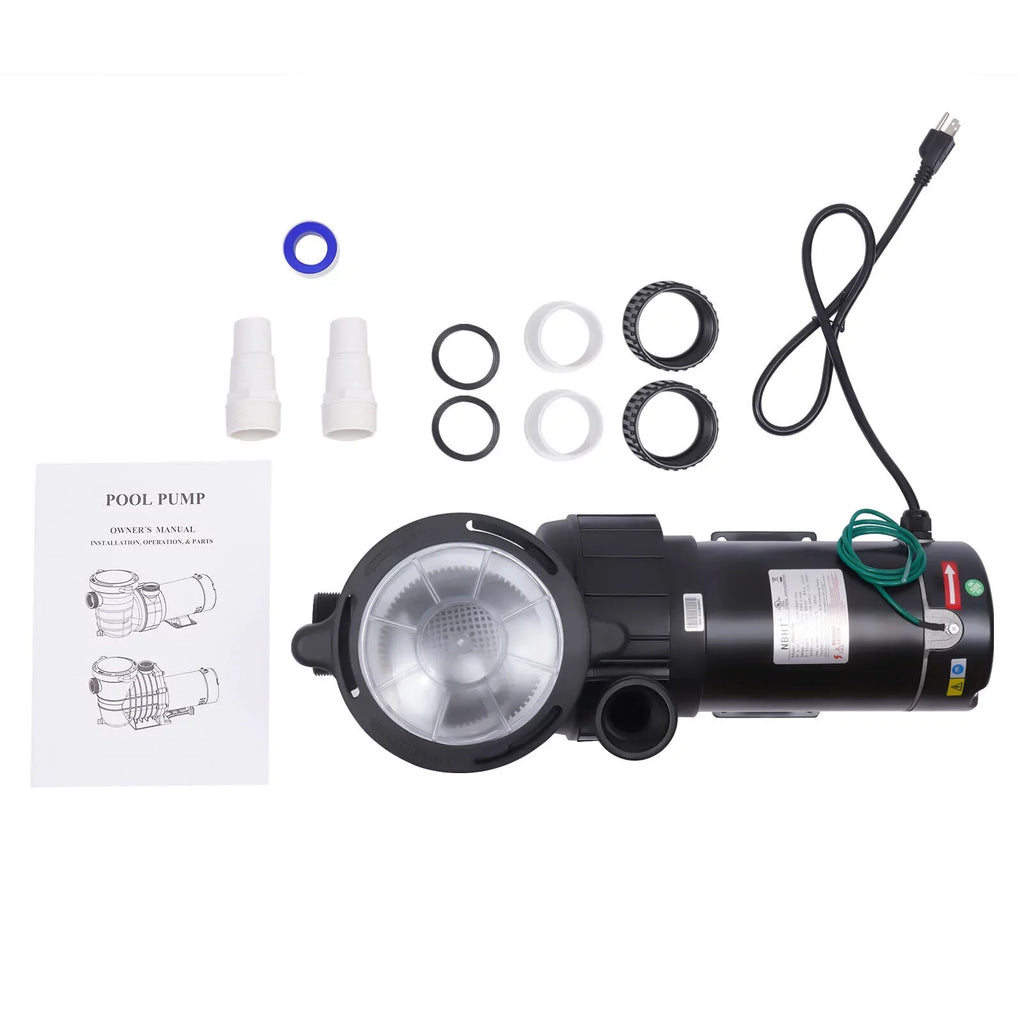W 1.5HP Pump Ground 1100 92GPM Above Swimming 3450rpm SPA Pool Filter w/Strainer