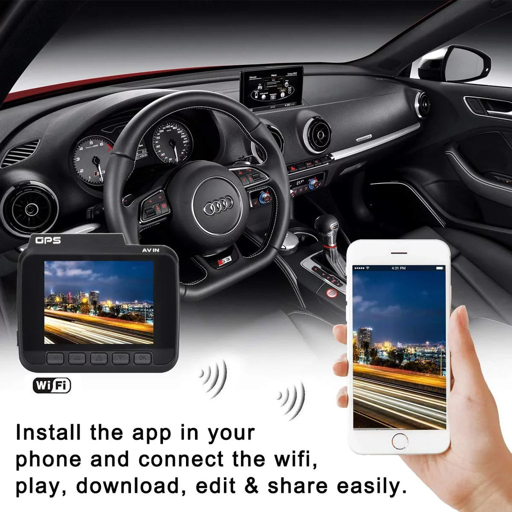View, Cam, Motion Dashboard Driving 24FPS Novatek Built-in Parking 150° WDR, Dash 2160P Record, WiFi App Detect, Angle, Wide Loop Car G-Sensor, Chip, Mode Recorder Iseebiz Cam GPS,