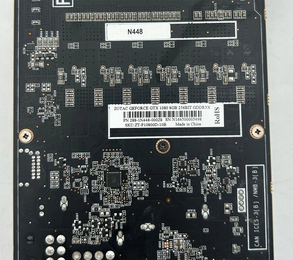 Pre-Owned GDDR5X PCIE3.0 - 1080 GeForce (Good) 8GB ZOTAC ZT-P10800D-10B GTX NVIDIA