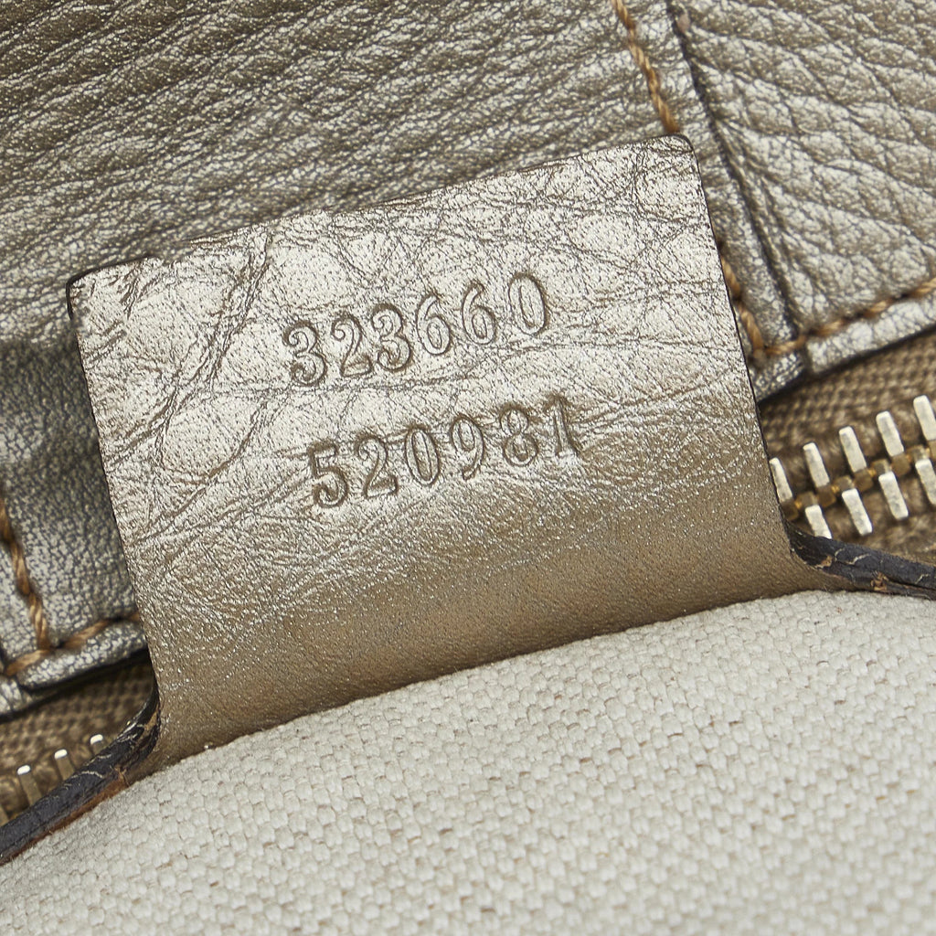 Authenticated Leather Shopper Brown Unisex Calf Bamboo Satchel Pre-Owned Medium (Good)