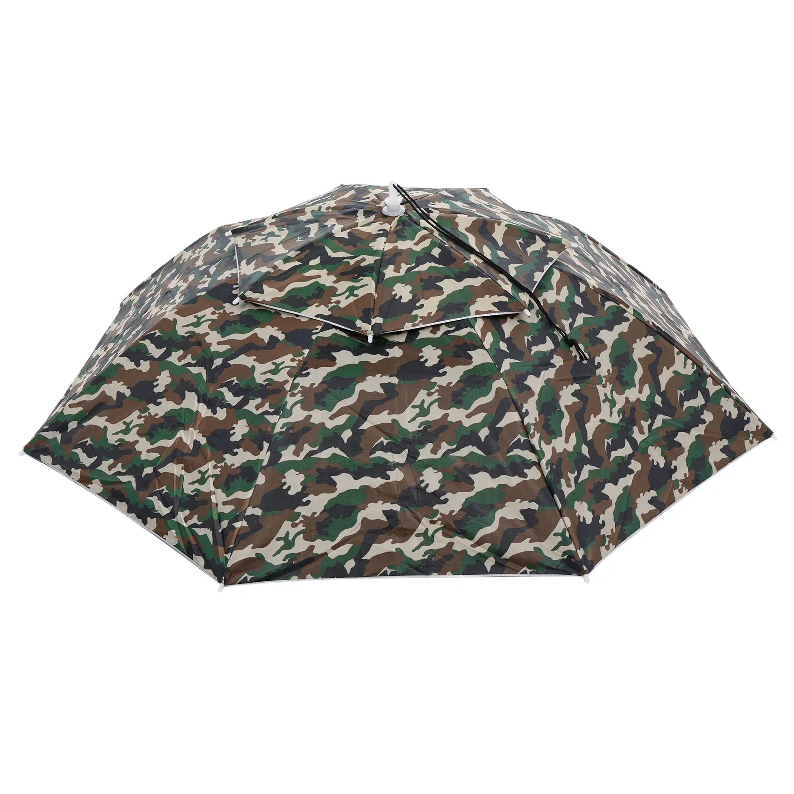 OD Uxcell Double Oxford Fabric Cap with Strip, Head Hat, Camo Layer Folding 37.4" Rain Umbrella Sun