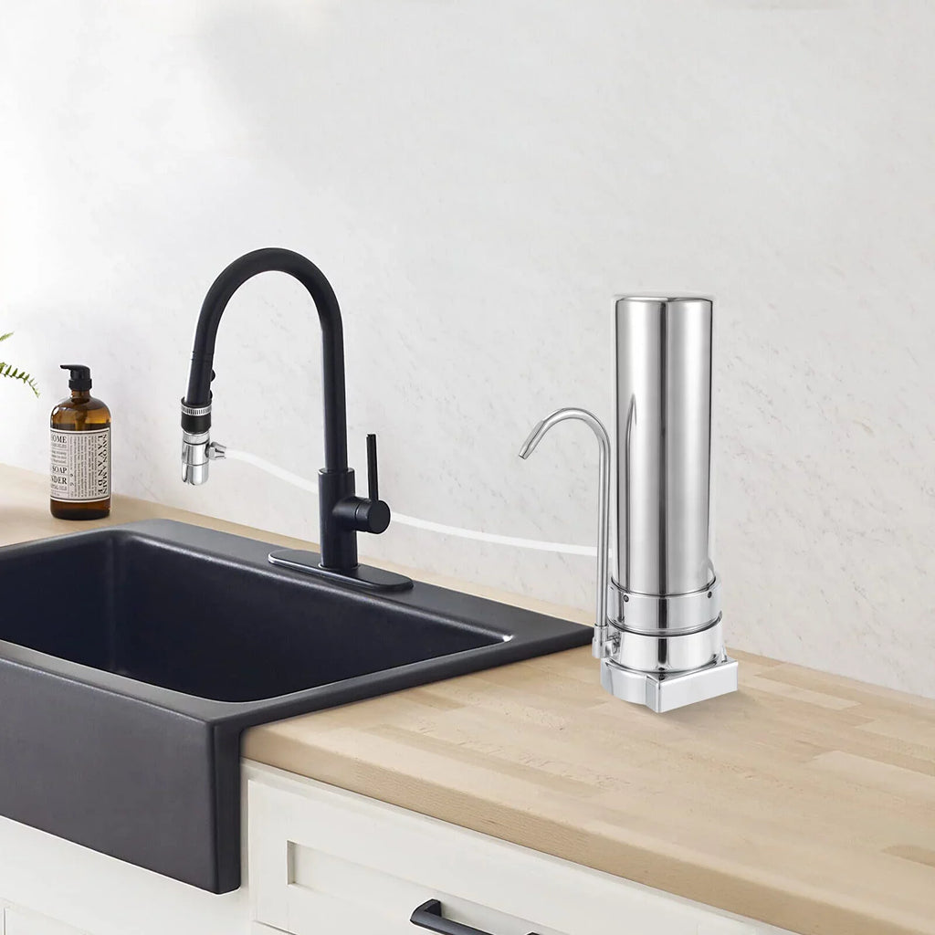 System Sink Tap Stainless Filter Filter Filtration liquid Silver Countertop Drinking