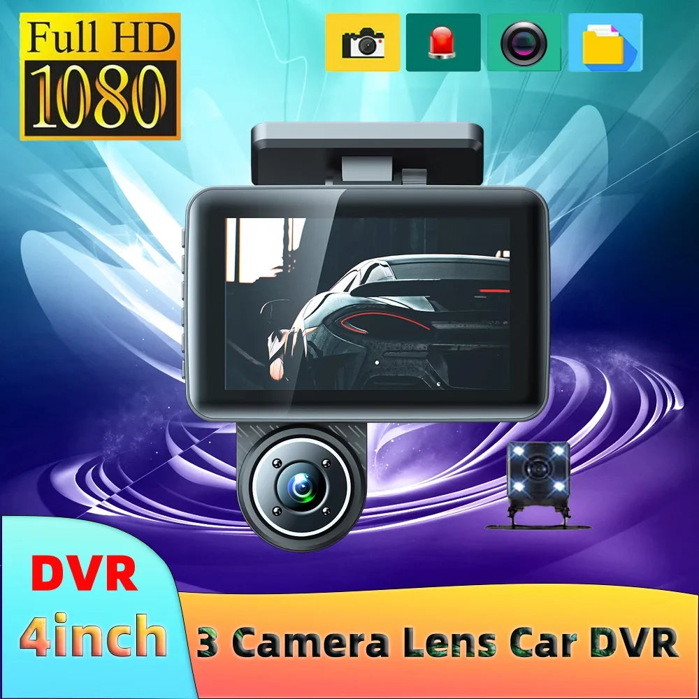 Car Wide Recorder Recorder Driving Rearview Angle Cam Clear Auto Safety Car Dash Cameras Video 4in 3 Htovila Mirror Recording Car