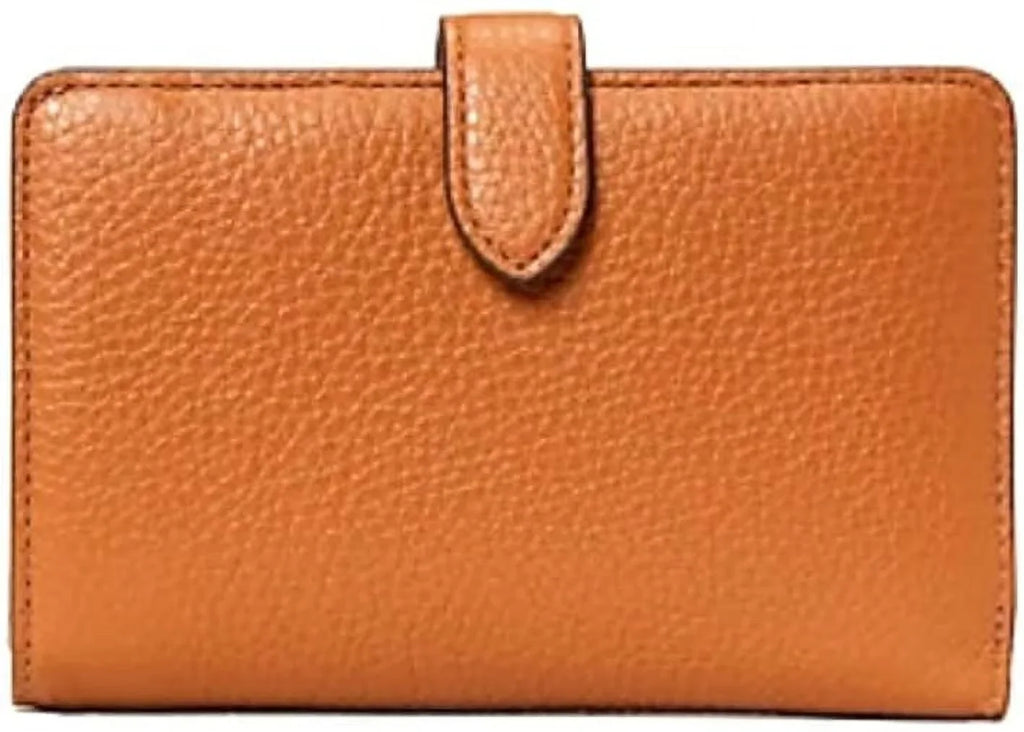 York Warm Leila Leather Medium Compact Gingerbread Kate New Wallet Bifold Spade