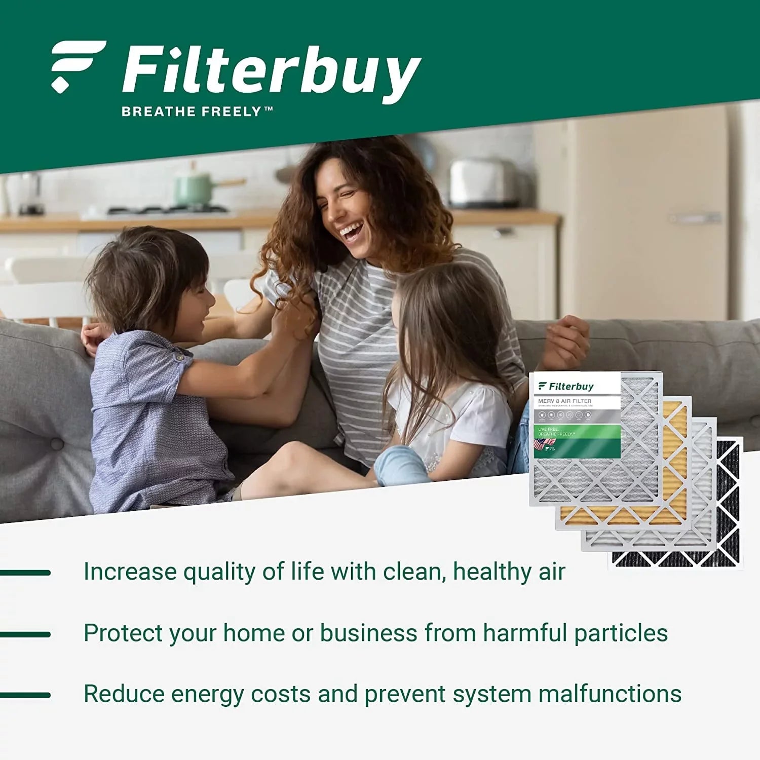 Air 13 MERV AC HVAC Furnace Pleated (12-Pack) 25x25x4 Filters Filterbuy