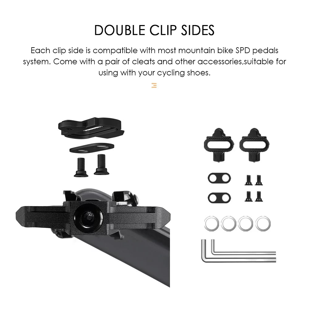with Pedals Transfer Optimal Clip Cleats for Efficient Double MTB Pedals Sided