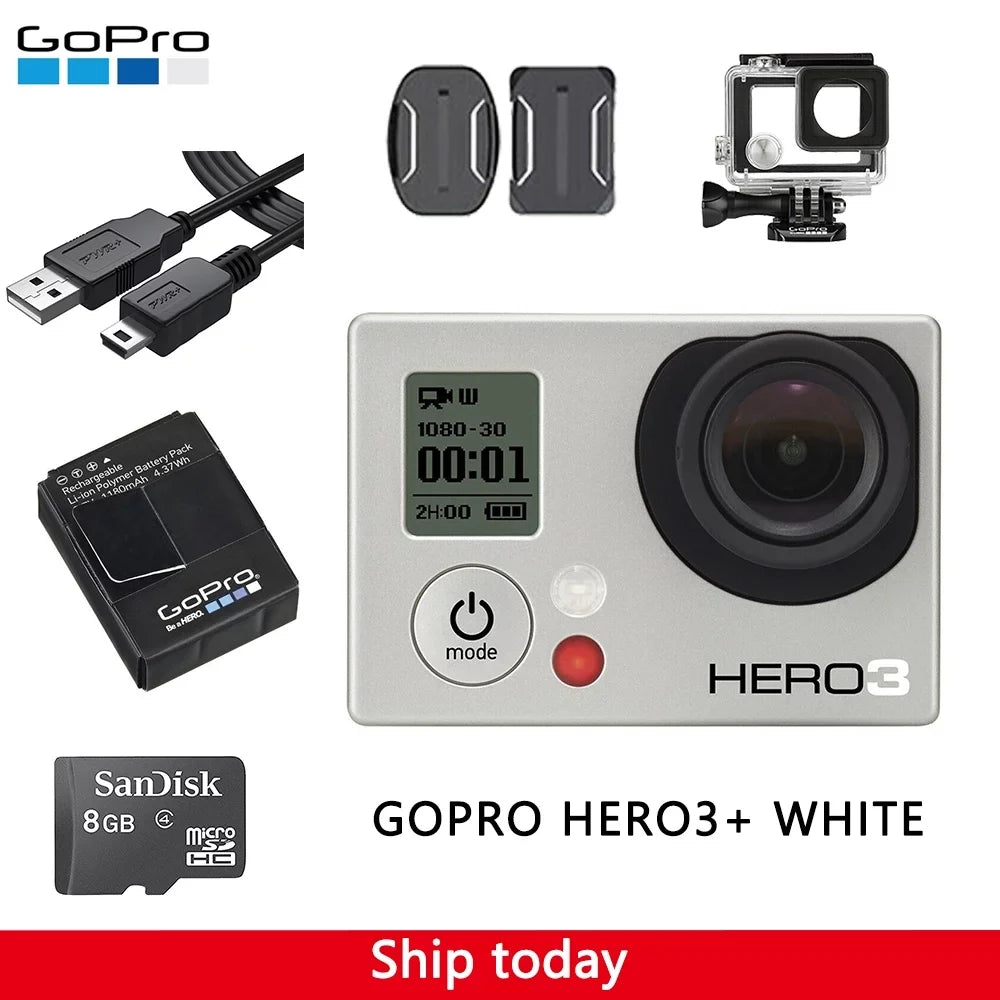 Sport Wi-Fi Edition Action White GoPro Restored Camcorder Camera (Refurbished) HERO3