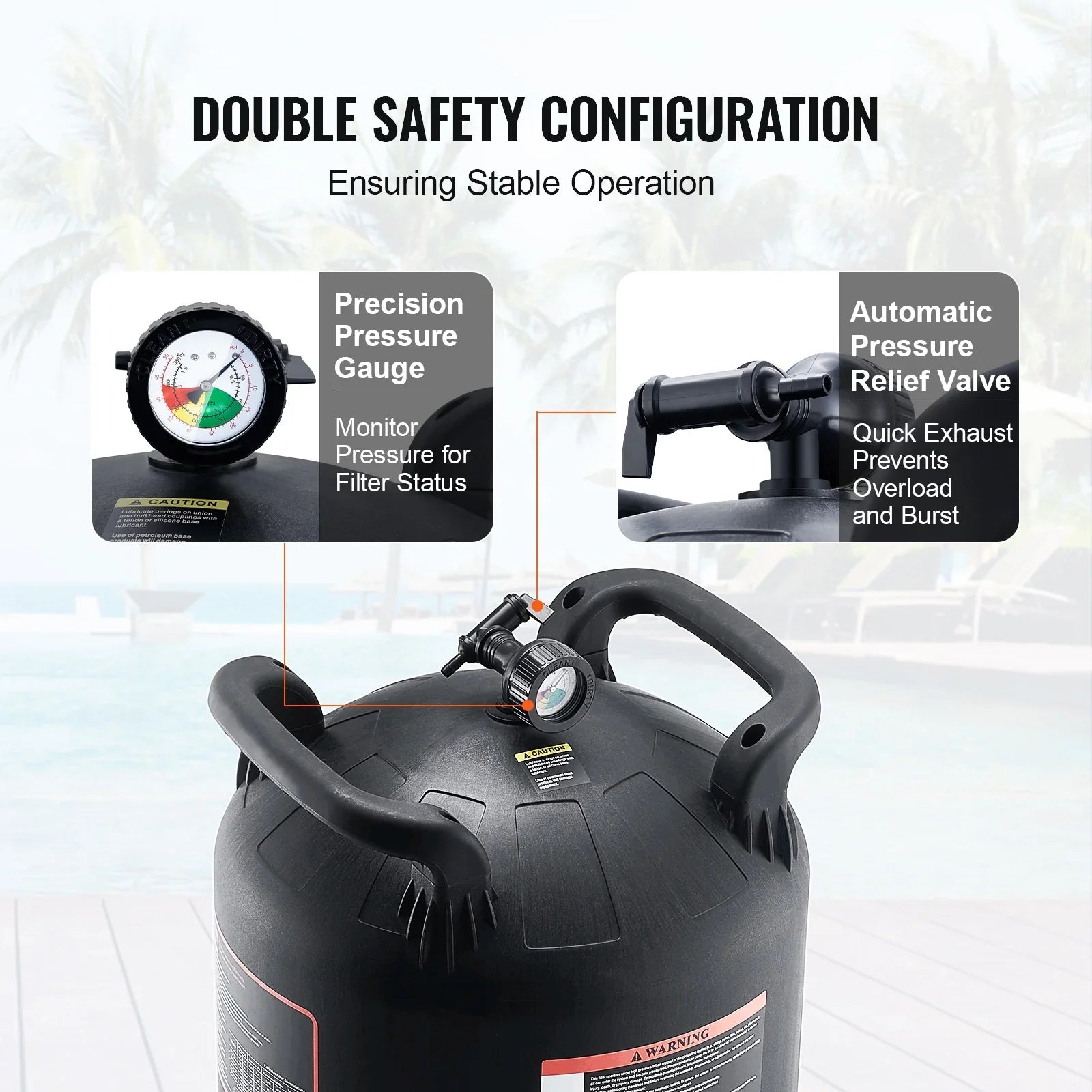 Filtration In/Above Pool Swimming Filter 425Sq.Ft SKYSHALO Pool Cartridge Ground
