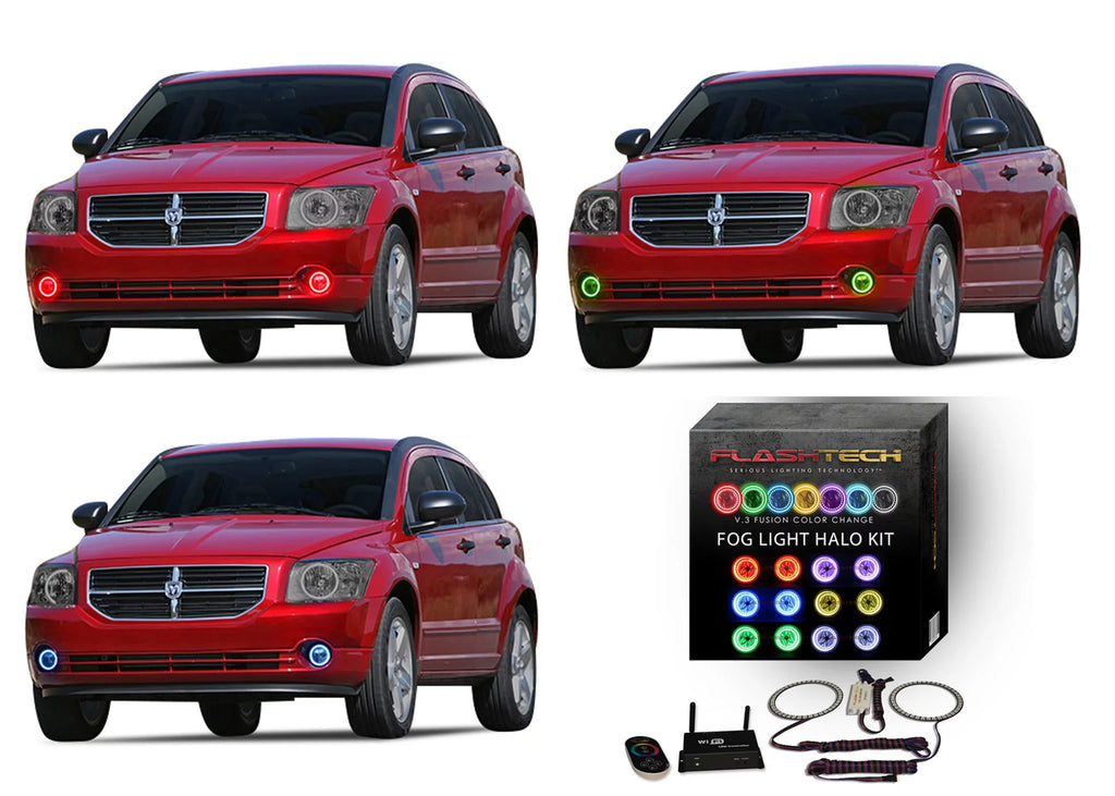 Kit V.3 with Halo for Change Multi Color Fusion RGB Remote Flashtech Wifi Caliber Fog Dodge Light Ring 07-12 Color LED