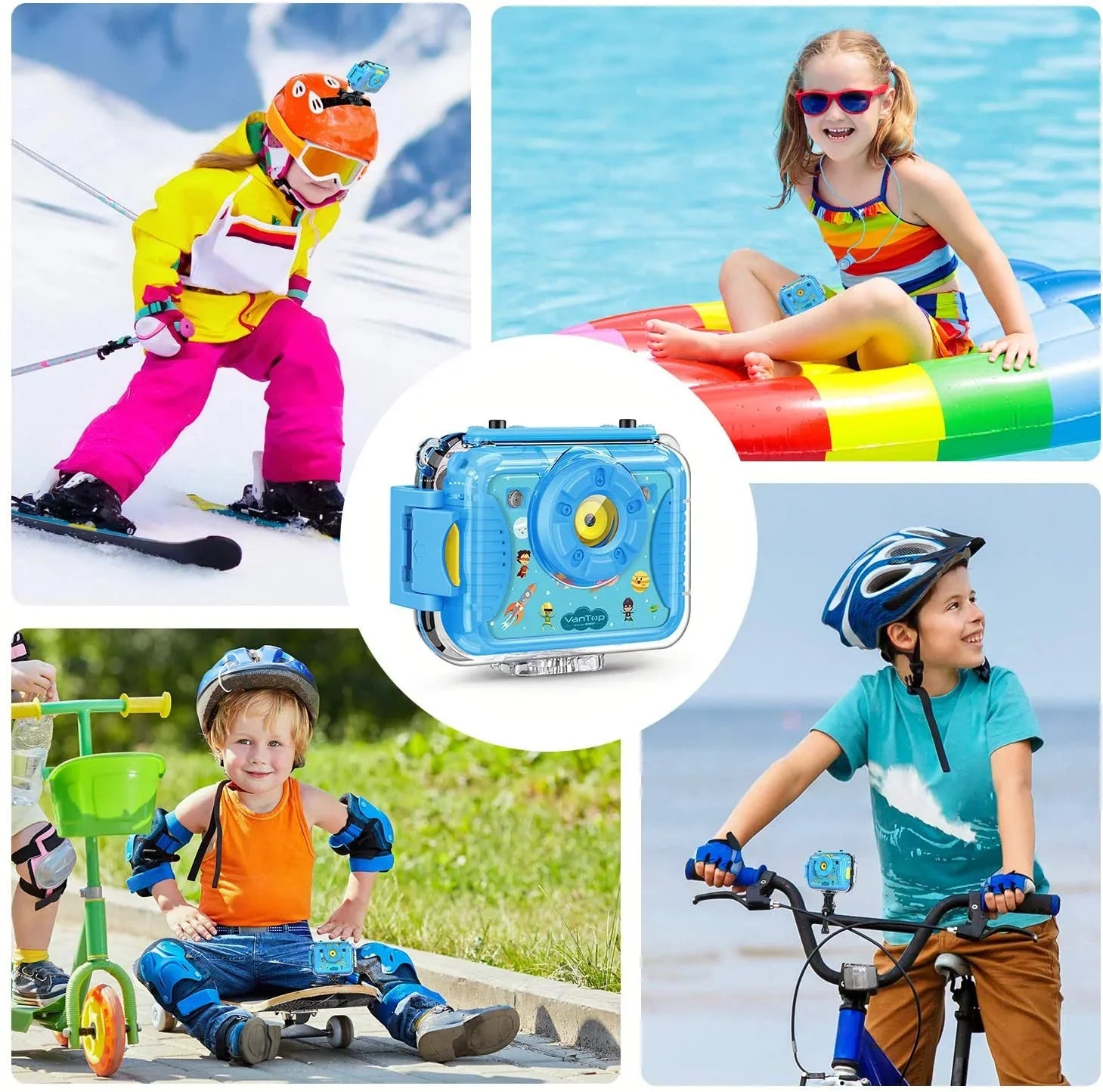 Large VanTop Selfie Extra K8 Screen, Waterproof 32GB with Blue Recognition, inch Kids Supported Silicon Card, Case 1080P Games, Camera 2.4 Face Fill Camera Kid-Proof Memory / Video 4 8MP Junior Light,
